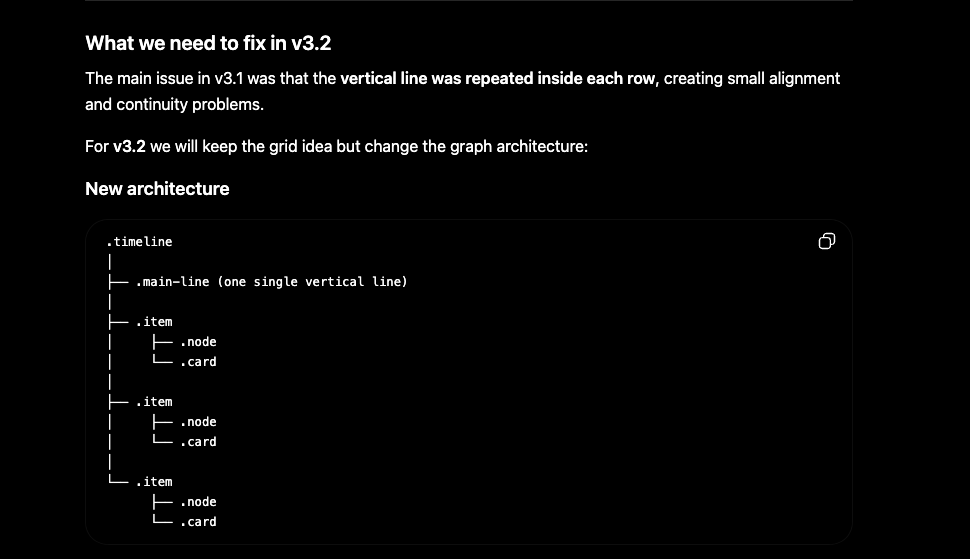 Fixing alignment of the Git history architecture designed whit AI